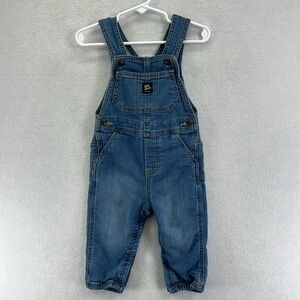 Oshkosh Baby B’gosh Overalls Sz 18 Months Blue Denim Elastic Cuffs Cotton Blend